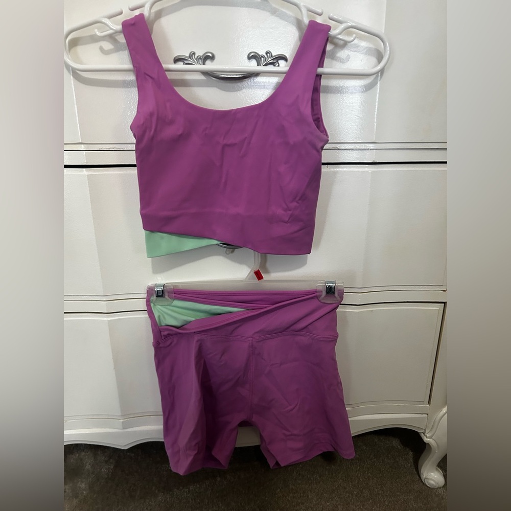 HoneyCut Purple and Mint Activewear Set